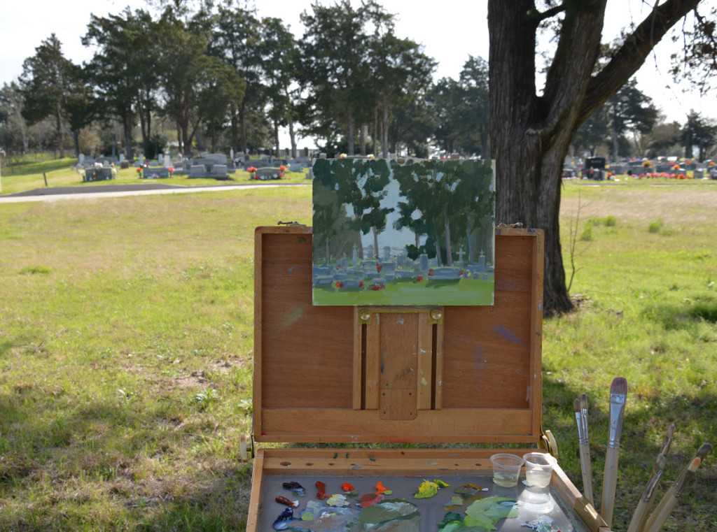 Painting the Chappell Hill Cemetery.