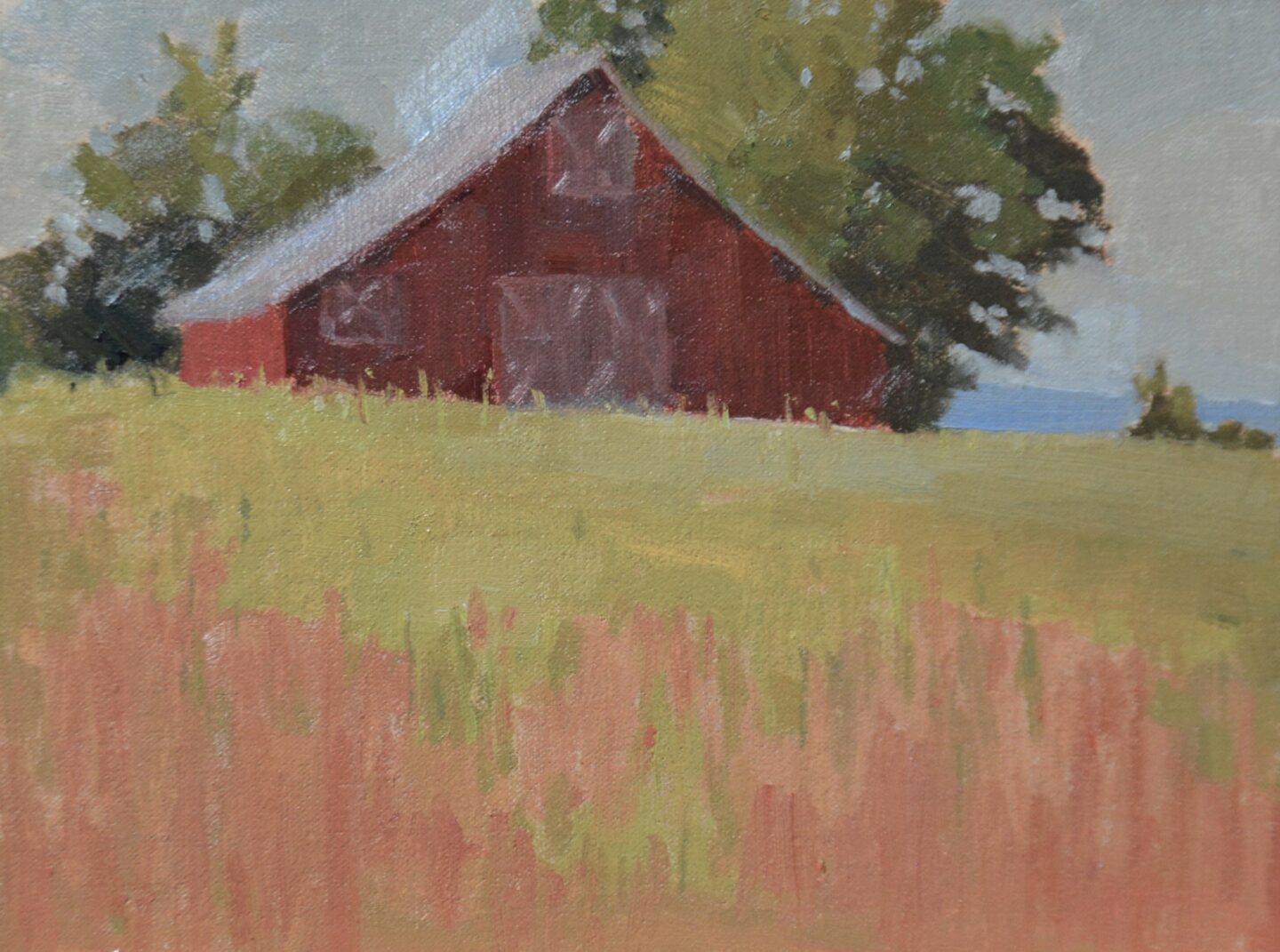 Texas Barn plein air oil painting.