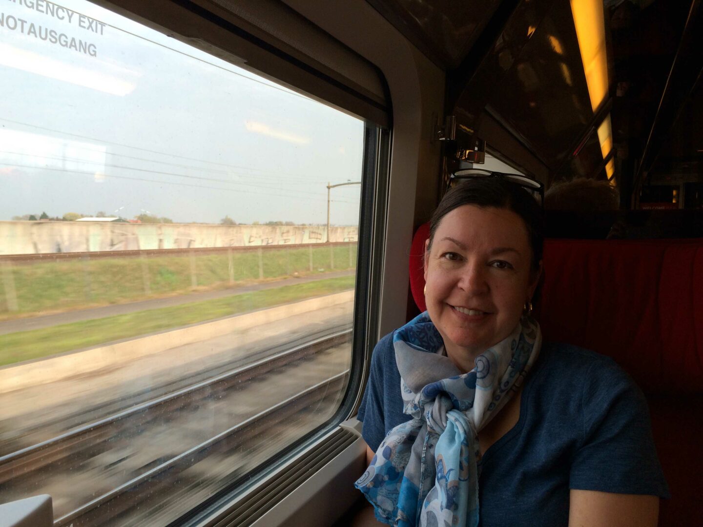 On the train from Paris to Amsterdam.