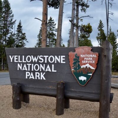 Plein air painting in Yellowstone National Park before a strom