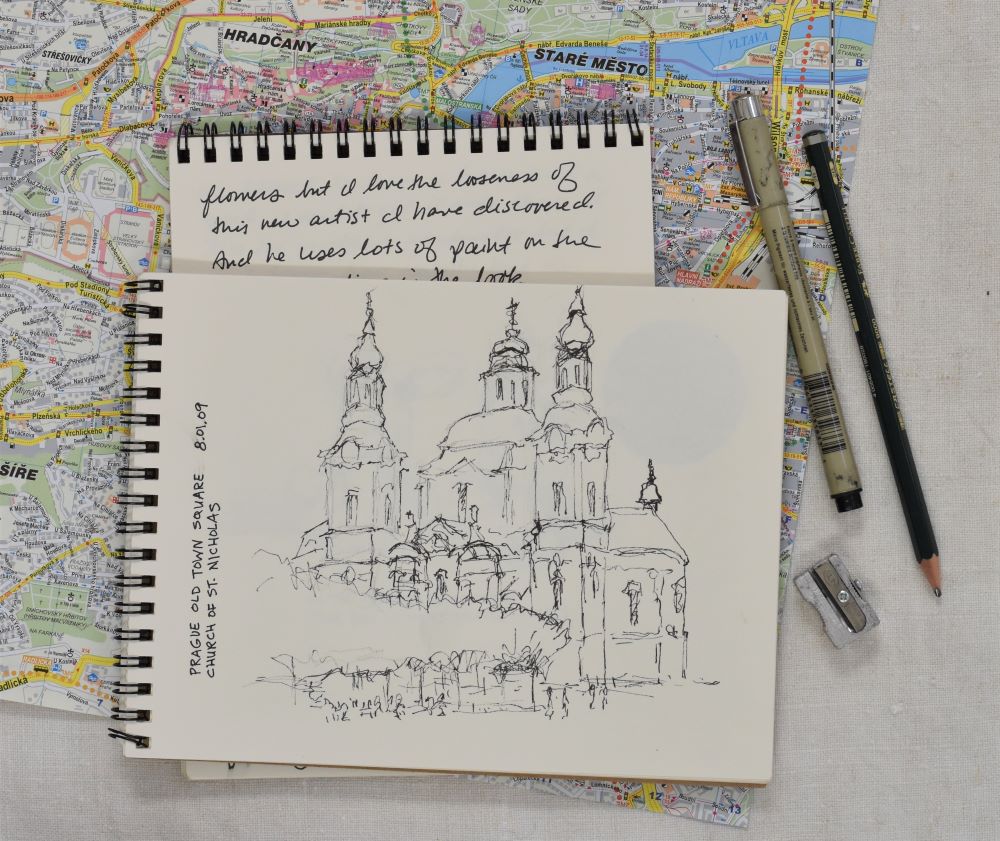 Prague Old Town Square drawing