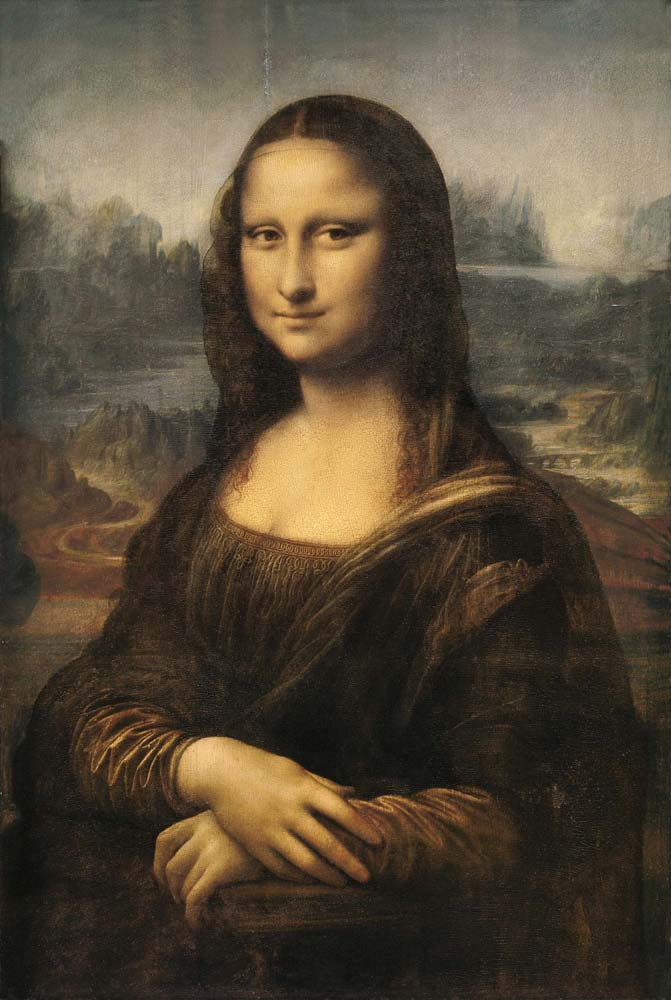 Mona Lisa by Leonardo da Vinci on wood panel painting